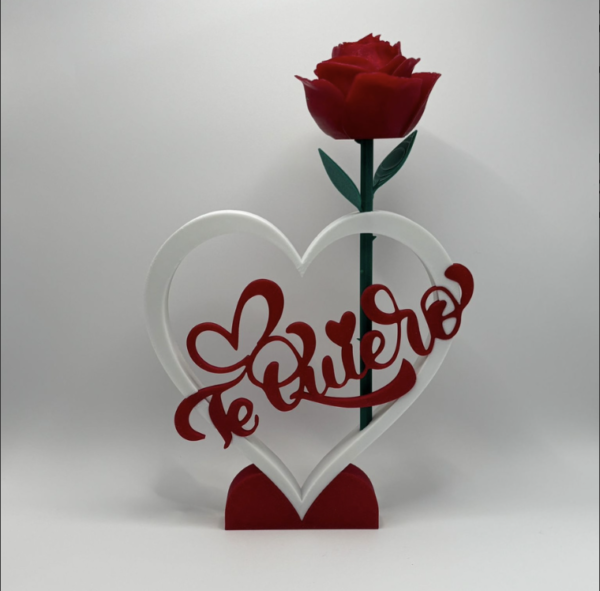 Corazón Te Quiero con rosa